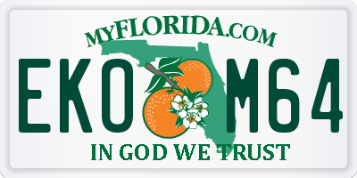 FL license plate EKOM64