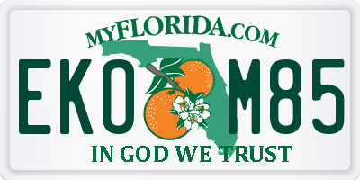 FL license plate EKOM85