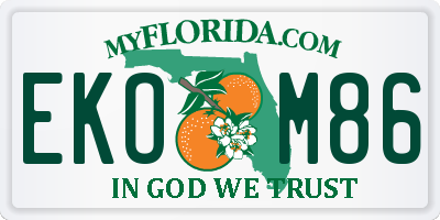 FL license plate EKOM86