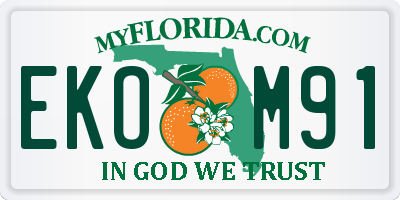 FL license plate EKOM91