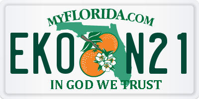 FL license plate EKON21