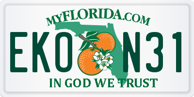 FL license plate EKON31