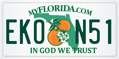 FL license plate EKON51
