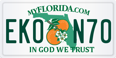 FL license plate EKON70