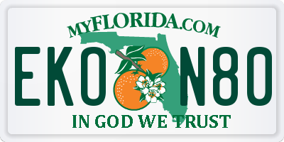 FL license plate EKON80