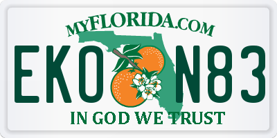 FL license plate EKON83