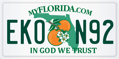 FL license plate EKON92