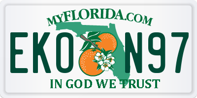 FL license plate EKON97