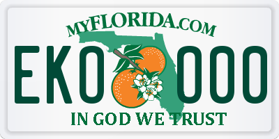 FL license plate EKOO00