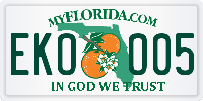 FL license plate EKOO05