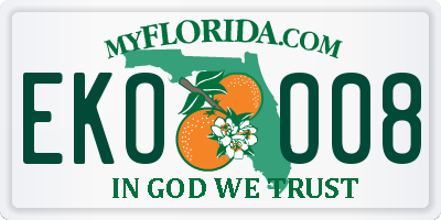 FL license plate EKOO08