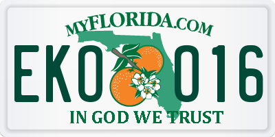 FL license plate EKOO16