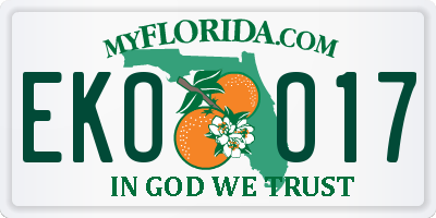 FL license plate EKOO17