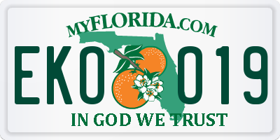 FL license plate EKOO19