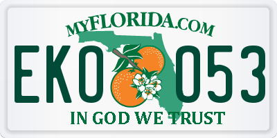 FL license plate EKOO53