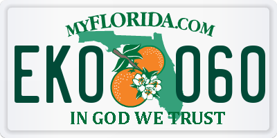FL license plate EKOO60