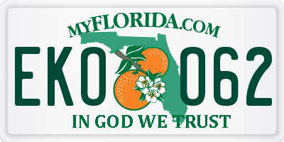 FL license plate EKOO62