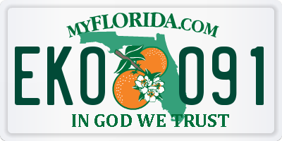 FL license plate EKOO91