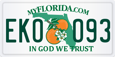 FL license plate EKOO93