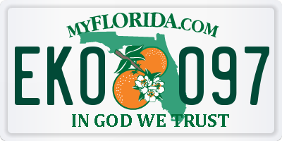 FL license plate EKOO97