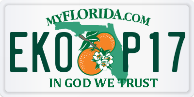 FL license plate EKOP17