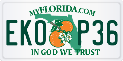 FL license plate EKOP36