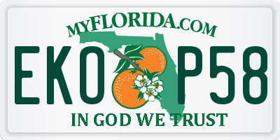 FL license plate EKOP58