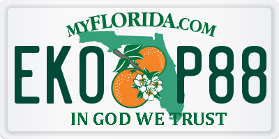 FL license plate EKOP88
