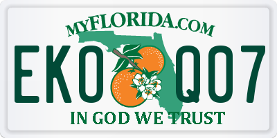 FL license plate EKOQ07
