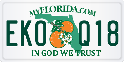 FL license plate EKOQ18