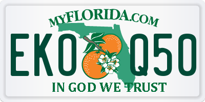 FL license plate EKOQ50