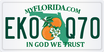 FL license plate EKOQ70