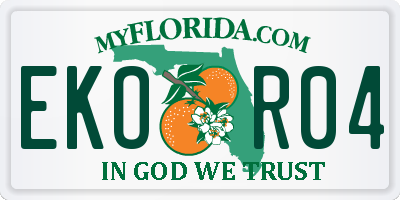 FL license plate EKOR04