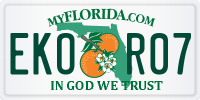 FL license plate EKOR07
