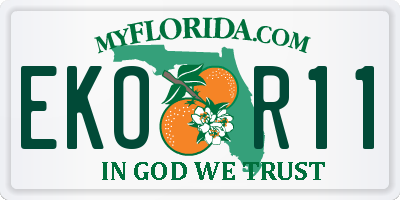 FL license plate EKOR11
