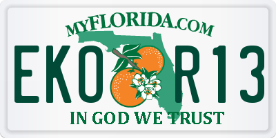 FL license plate EKOR13