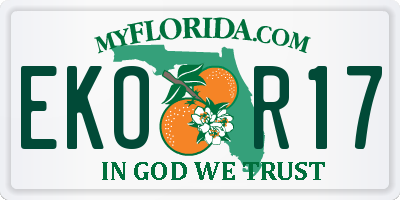 FL license plate EKOR17