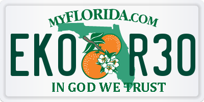FL license plate EKOR30