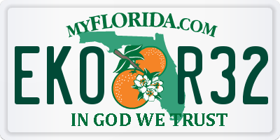 FL license plate EKOR32