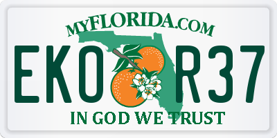 FL license plate EKOR37