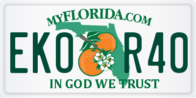 FL license plate EKOR40