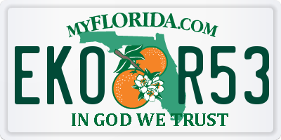 FL license plate EKOR53