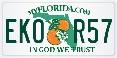 FL license plate EKOR57