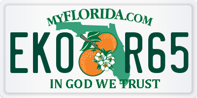 FL license plate EKOR65