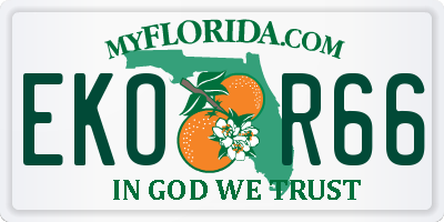 FL license plate EKOR66