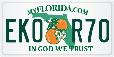 FL license plate EKOR70