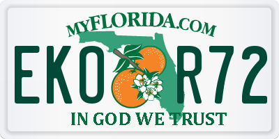 FL license plate EKOR72