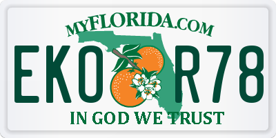 FL license plate EKOR78