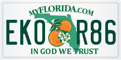 FL license plate EKOR86