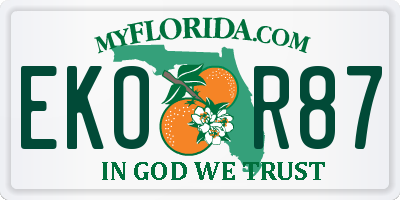 FL license plate EKOR87